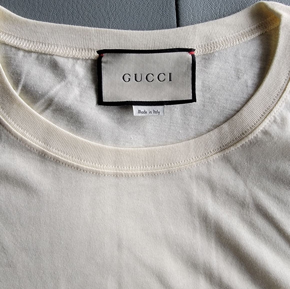 **BRAND NEW** GUCCI Cream and Black T-Shirt. Size: Large. **No Tags** Limited Ed - Picture 3 of 4